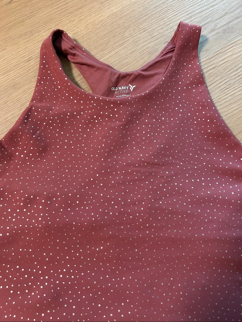 Old Navy Burgundy Racerback Girls Sport Bra with Metallic Dot Detail XL 14-16